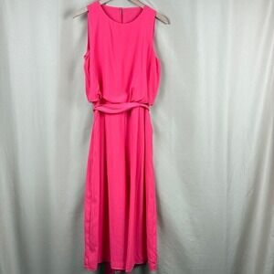 Vince Camuto Culotte Jumpsuit 10 Pink Polyester Barbiecore Wedding Guest Chic
